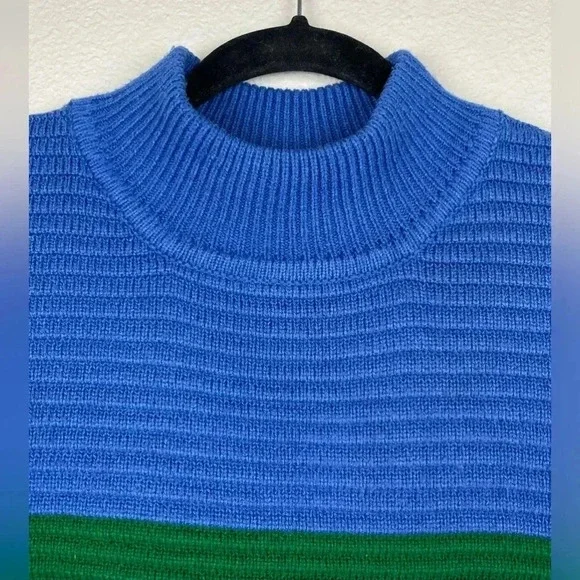 UNIF Women's Small Crayola Sweater Stripe Primary Color Block Mock Neck Emma Cha - Picture 12 of 16